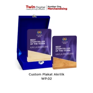 Plakat Kayu Unik / Plakat Akrilik Premium + Hard Box - Twin Digital