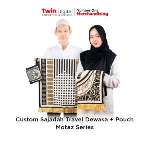 Custom Sajadah Travel Dewasa + Pouch Motaz Series